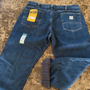 🆕 Carhartt Flannel Lined Relaxed Fit 5-Pocket Straight Jeans size 38X30